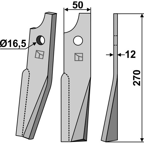 51933800 Šienapjovės peiliukas Kuhn, dešinė 1