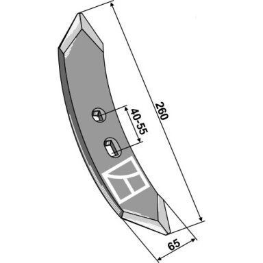 KK193570 Noragėlis Kverneland MF 260 mm