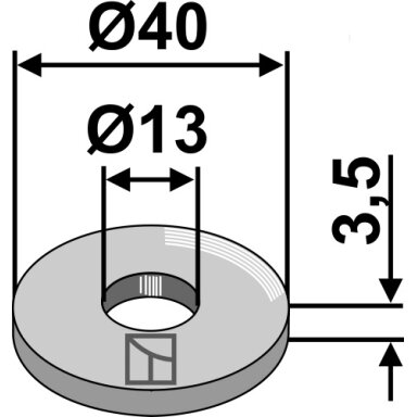 Poveržlė Ø40x3,5xØ13