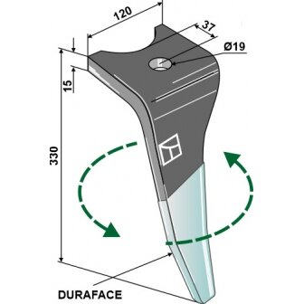 Frezos dantis (DURAFACE), kairė