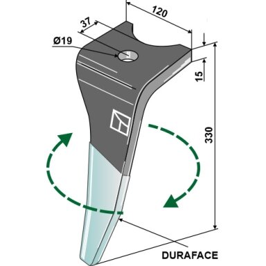 Frezos dantis (DURAFACE), dešinė