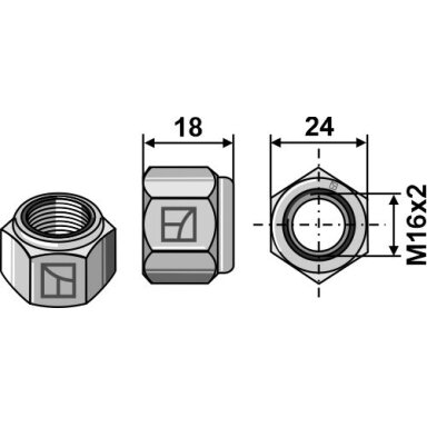 Savaime užsifiksuojanti veržlė - M16x2