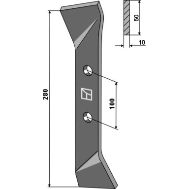 Šienapjovės peiliukas 280mm