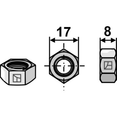 Veržlė M10x1,5, cinkuota