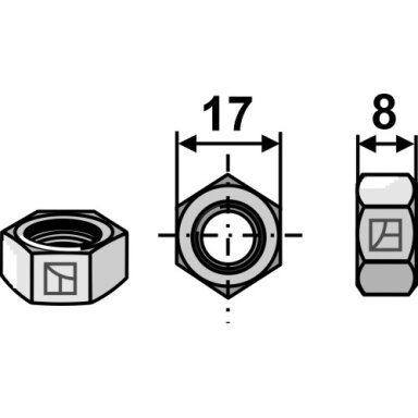 Veržlė M10x1,5, cinkuota