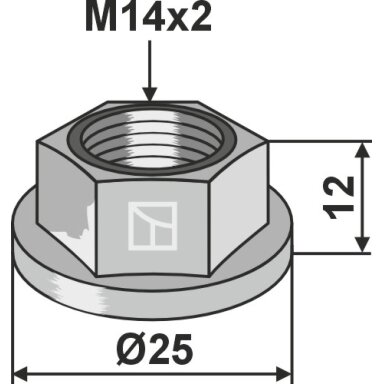 Veržlė su apykakle - M14x2