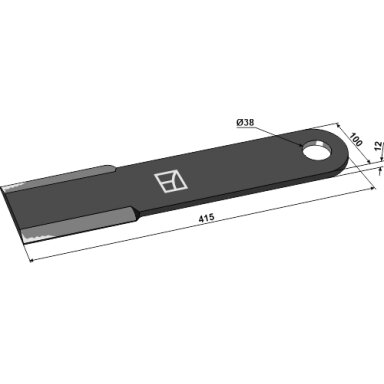Žoliapjovės peilis, 415 mm, 63-IND-584
