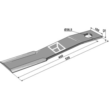Žoliapjovės peilis, 520 mm, 63-IND-1358