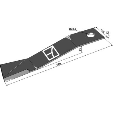 Žoliapjovės peilis, 760 mm, 63-CON-01L, kairė