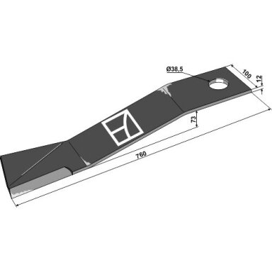 Žoliapjovės peilis, 760 mm, 63-CON-01L, kairė
